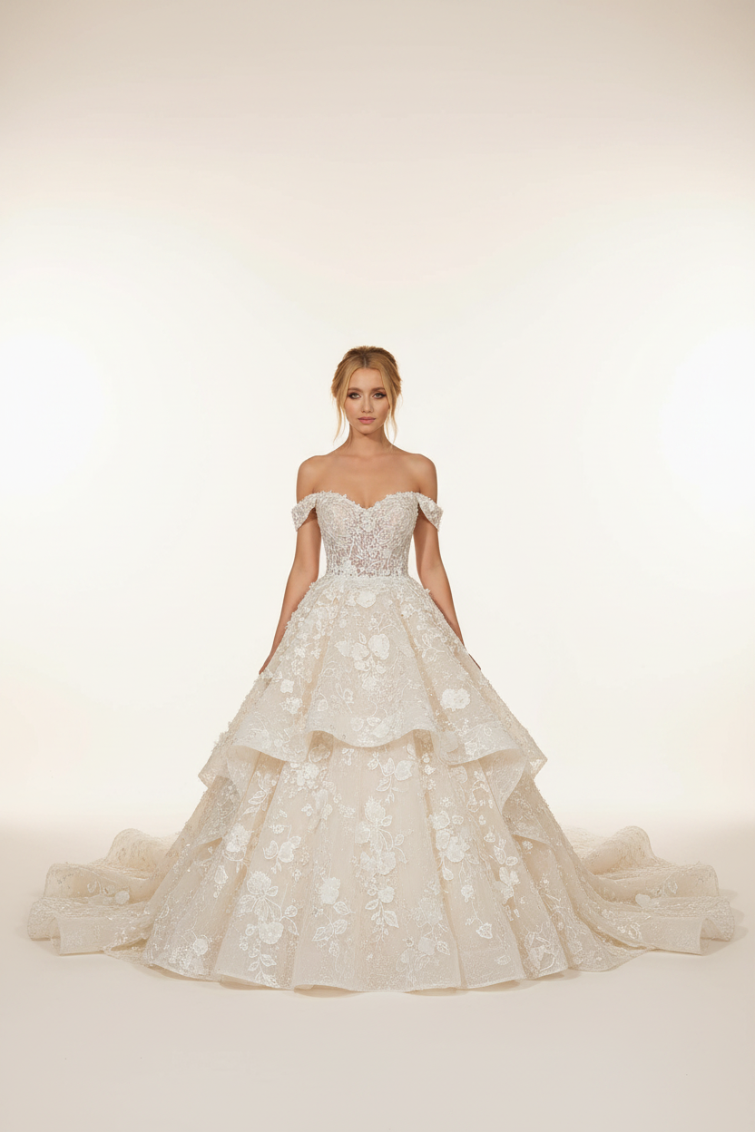 G21-254 Ivory Princess Ball Gown