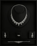 NNC-007 | Emerald Baguette Fringe Zircon Braut Set Necklace