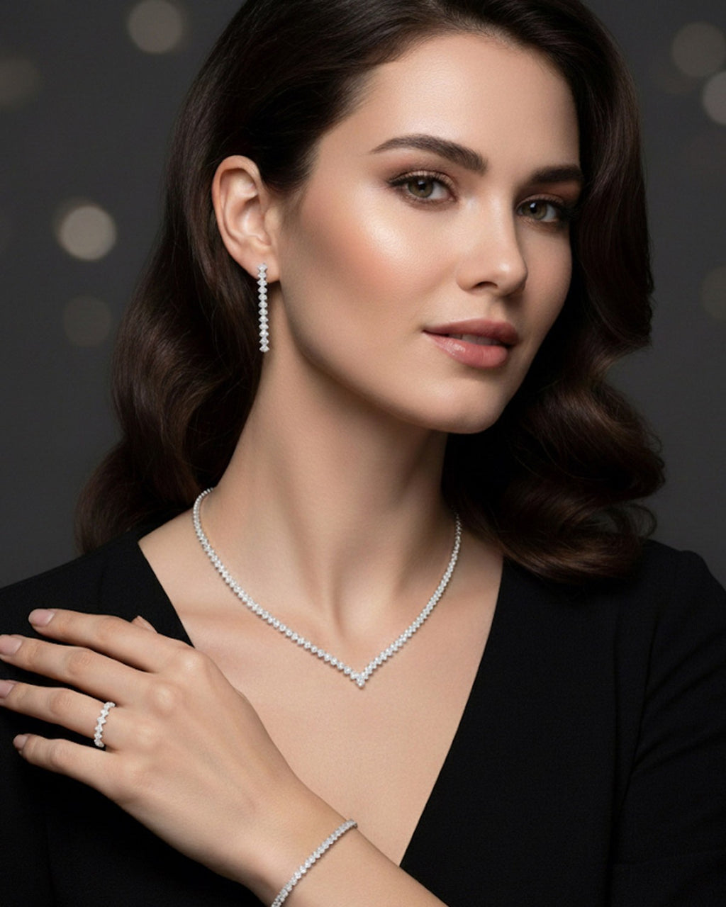 NNC-027 | لؤلؤ & كريستال Bead للعرائس Set Necklace