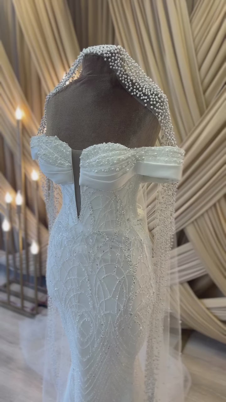 G21-061A - Champagne Lace Ball Gown Wedding Dress - closer look