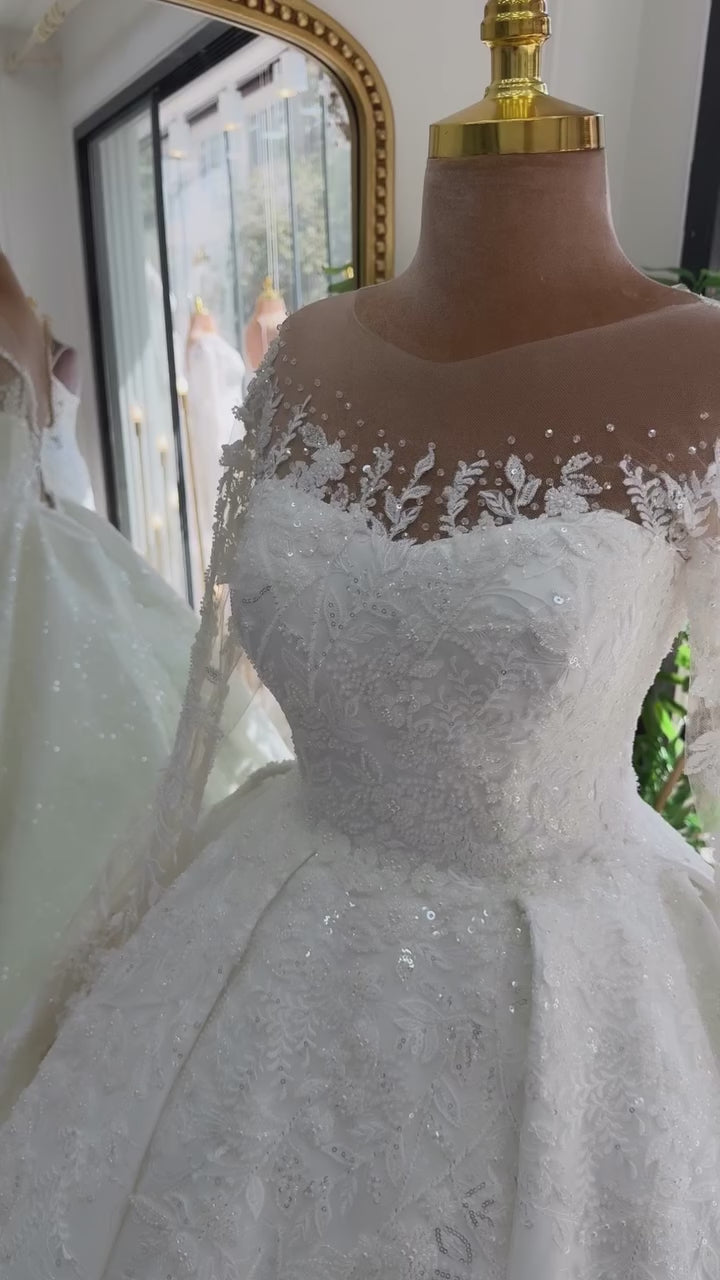 G21-042A - Ivory Embellished Ball Gown Wedding Dress