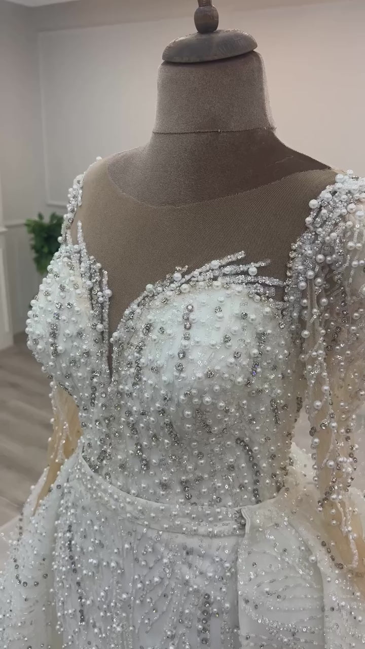 G21-057A - Champagne Elegant Ball Gown Wedding Dress