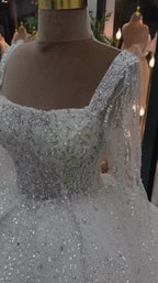 G21-105 Ivory Ball Gown Lace Wedding Dress and Chapel Train