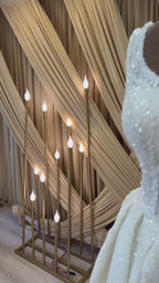 G21-095A - Soft Ivory Beaded Lace Ball Gown Wedding Dress
