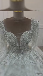 G21-012 Ivory Ball Gown Lace Wedding Dress and Chapel Train