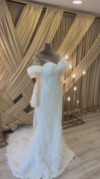 G21-064A - Champagne Lace Ball Gown Wedding Dress