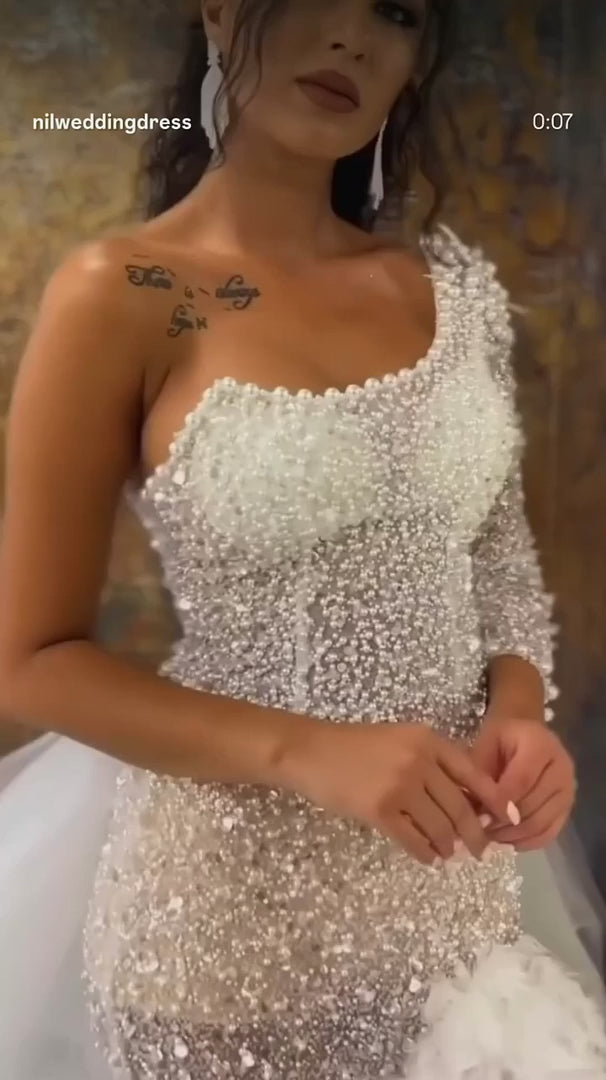 G21-302 Ivory Ball Gown Crystal Beaded Tulle Wedding Dress