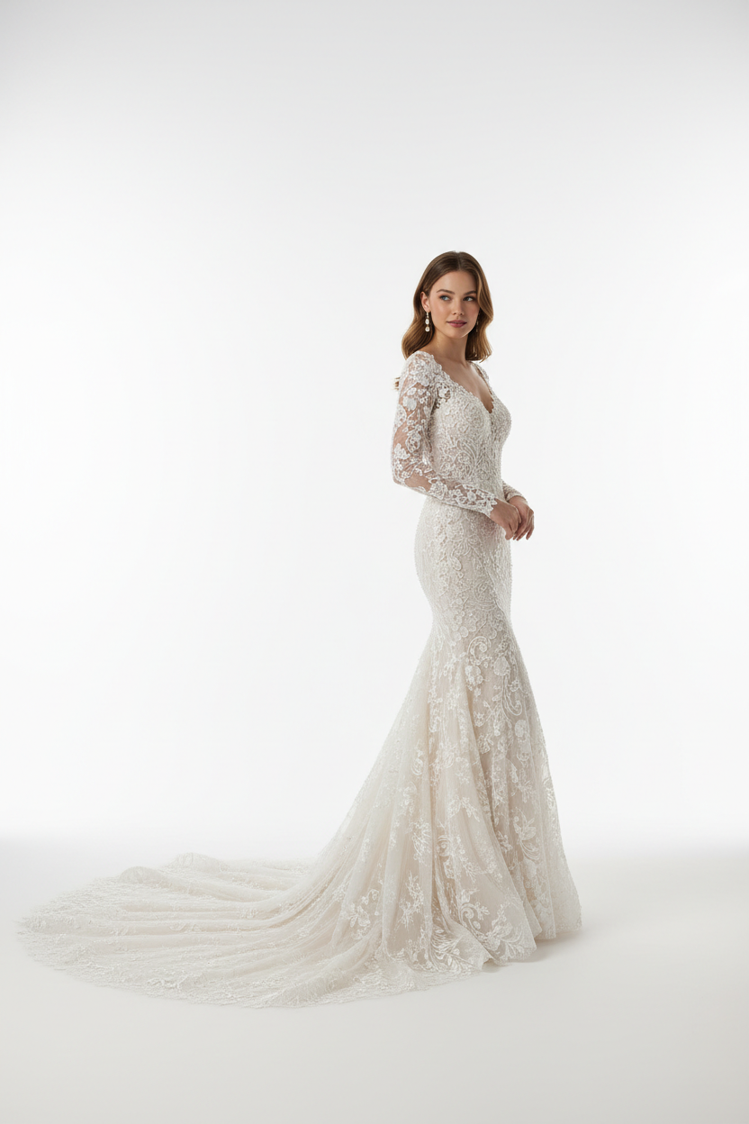 Soft Ivory Mermaid Wedding Dress