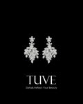 G21-AKS-037 Tuve Zircon Stone Floral Motif Earrings