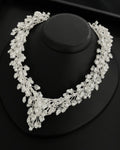 NNC-029 | Unea Zircon Stone & Κρύσταλλο Bead μαργαριτάρι Detail Set Necklace