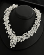 NNC-029 | Unea Zircon Stone & Κρύσταλλο Bead μαργαριτάρι Detail Set Necklace