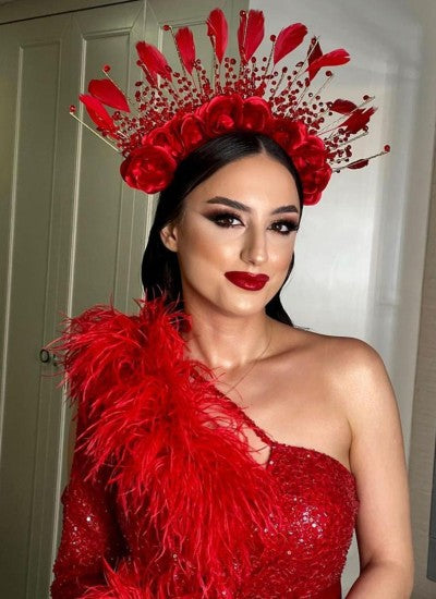 NNC-042 | NIL-VILMAPARTIGETA | Red Rose كريستال Party Crown