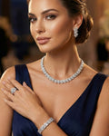 NNC-017 | Vue Zircon Stone & perla Detail Set Necklace